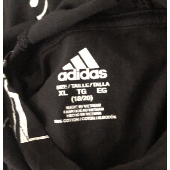 Adidas AA7302 Black Double Exposed Hoodie Tee Womens Size Small - Picture 7 of 12